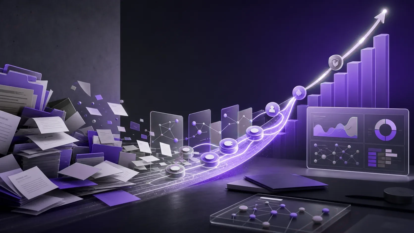 Disorganised IP records resolving into an organised growth signal and investor diligence dashboard.